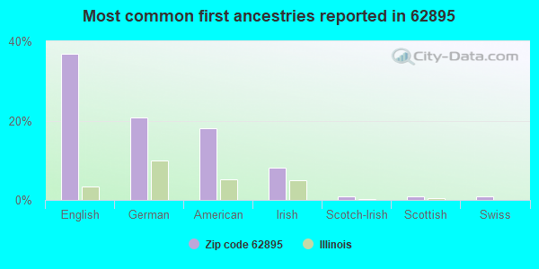 Most common first ancestries reported in 62895
