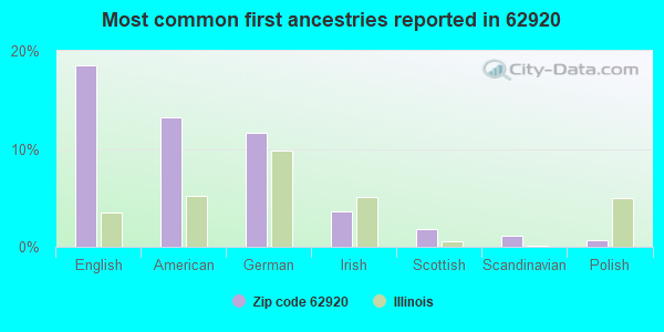 Most common first ancestries reported in 62920