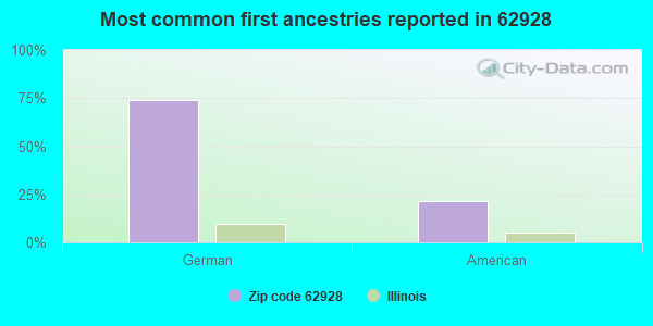 Most common first ancestries reported in 62928