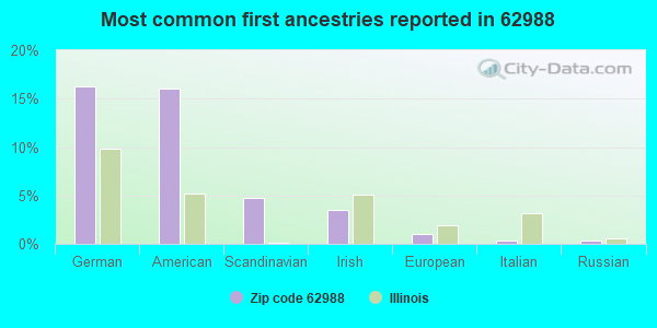 Most common first ancestries reported in 62988