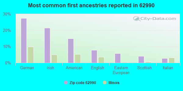 Most common first ancestries reported in 62990