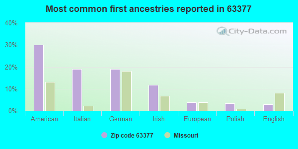 Most common first ancestries reported in 63377