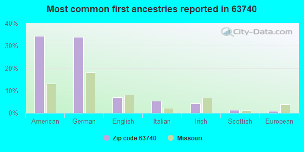Most common first ancestries reported in 63740