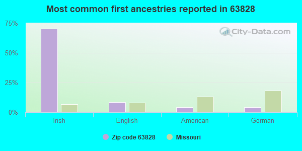 Most common first ancestries reported in 63828