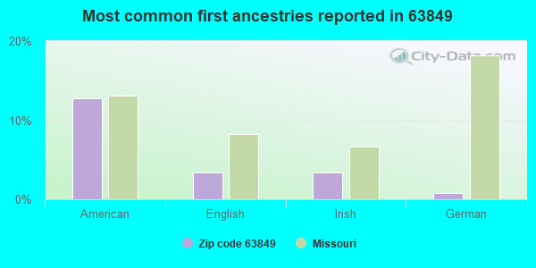Most common first ancestries reported in 63849