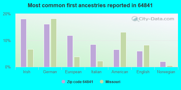 Most common first ancestries reported in 64841