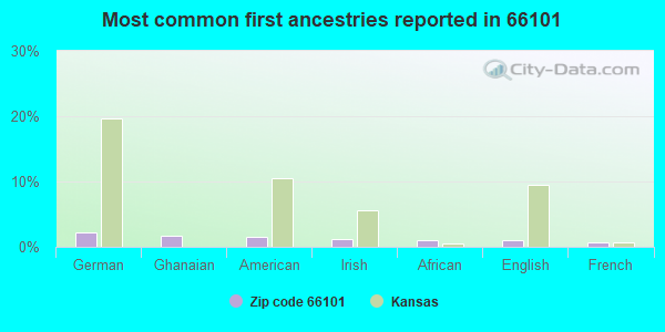 Most common first ancestries reported in 66101