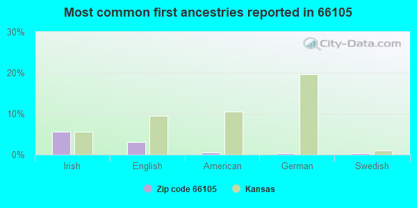Most common first ancestries reported in 66105