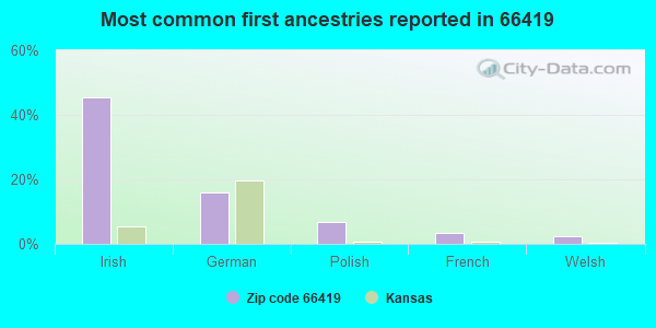Most common first ancestries reported in 66419