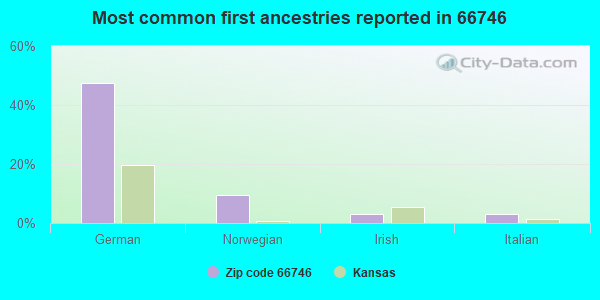 Most common first ancestries reported in 66746