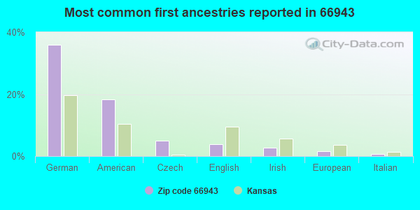 Most common first ancestries reported in 66943