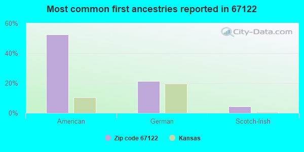 Most common first ancestries reported in 67122