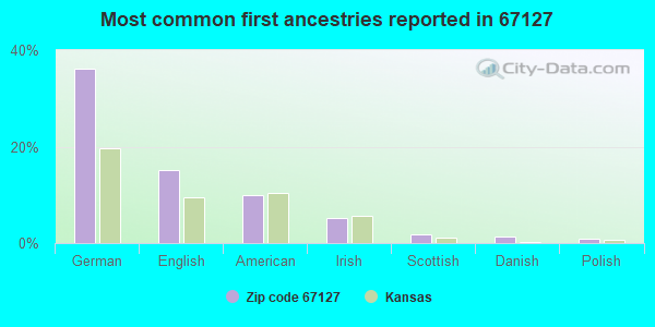 Most common first ancestries reported in 67127
