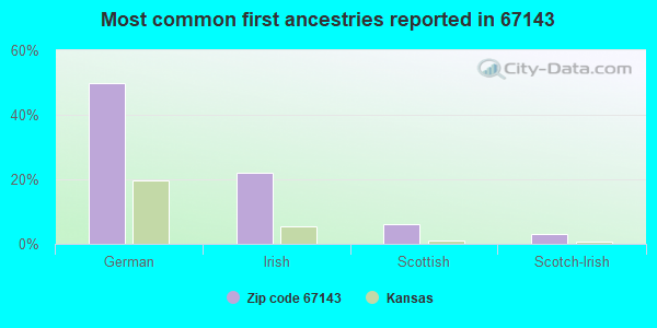 Most common first ancestries reported in 67143