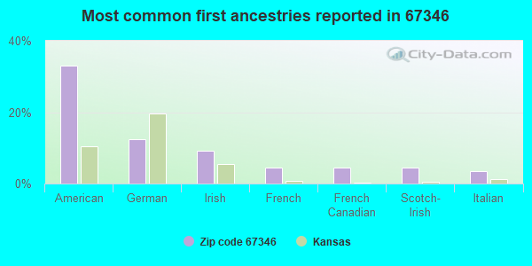 Most common first ancestries reported in 67346