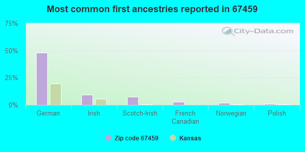 Most common first ancestries reported in 67459