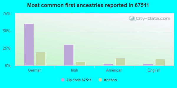 Most common first ancestries reported in 67511