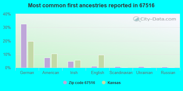 Most common first ancestries reported in 67516