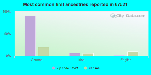 Most common first ancestries reported in 67521