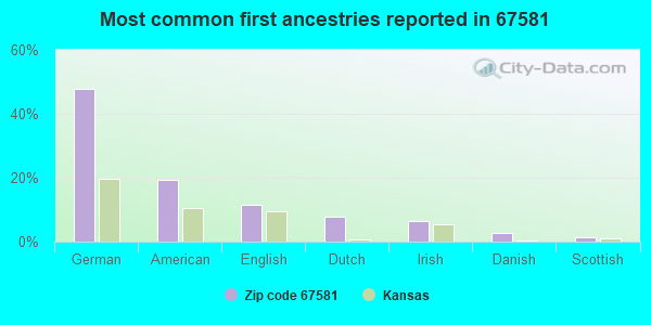 Most common first ancestries reported in 67581