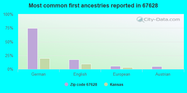 Most common first ancestries reported in 67628