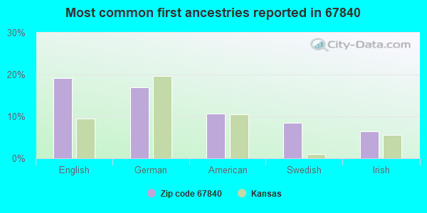 Most common first ancestries reported in 67840