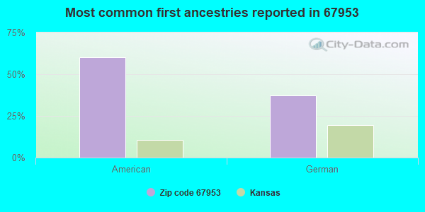 Most common first ancestries reported in 67953