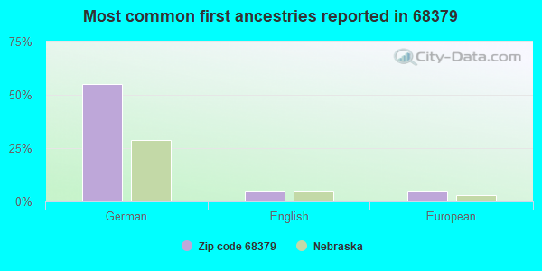 Most common first ancestries reported in 68379