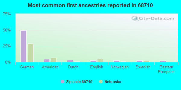 Most common first ancestries reported in 68710