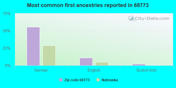 Most common first ancestries reported in 68773