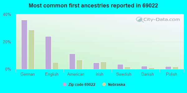 Most common first ancestries reported in 69022
