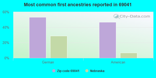 Most common first ancestries reported in 69041