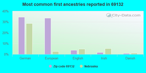 Most common first ancestries reported in 69132