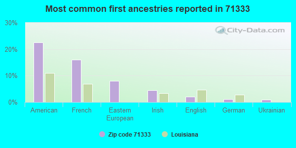 Most common first ancestries reported in 71333