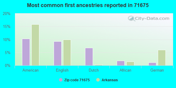 Most common first ancestries reported in 71675