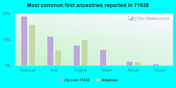 Most common first ancestries reported in 71838