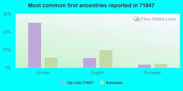 Most common first ancestries reported in 71847