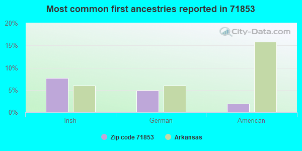 Most common first ancestries reported in 71853