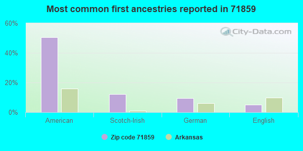 Most common first ancestries reported in 71859