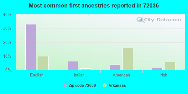 Most common first ancestries reported in 72036