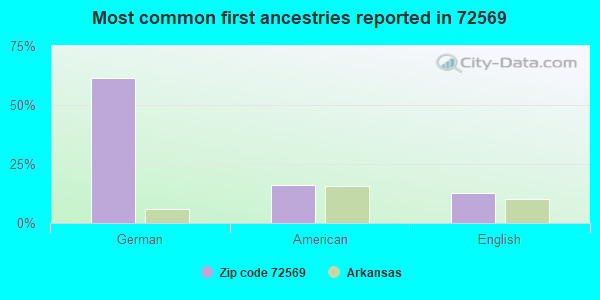 Most common first ancestries reported in 72569