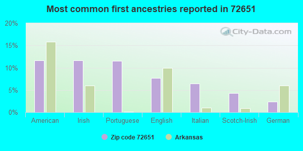 Most common first ancestries reported in 72651