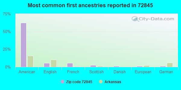 Most common first ancestries reported in 72845