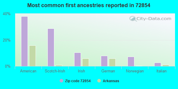 Most common first ancestries reported in 72854