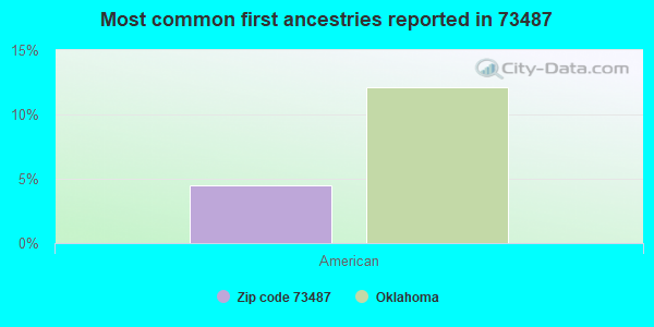 Most common first ancestries reported in 73487