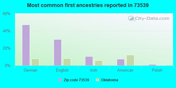 Most common first ancestries reported in 73539