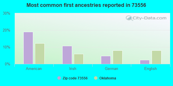 Most common first ancestries reported in 73556
