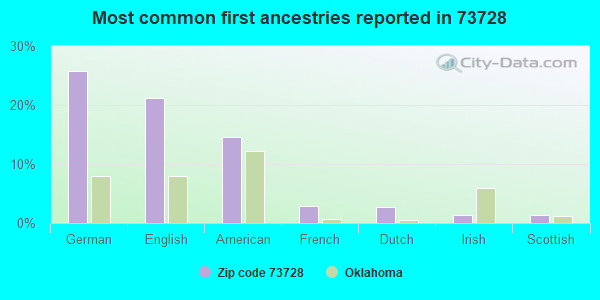 Most common first ancestries reported in 73728