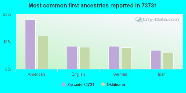 Most common first ancestries reported in 73731