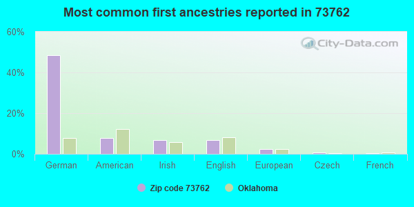 Most common first ancestries reported in 73762